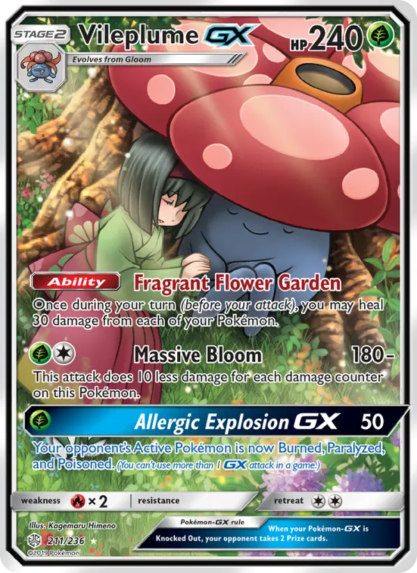 Vileplume GX Pokémon card