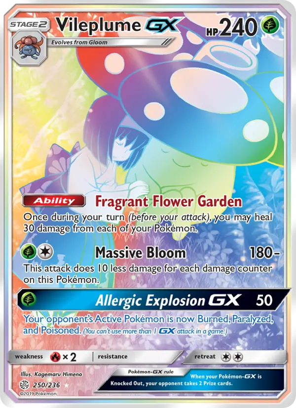 Vileplume GX Pokémon card