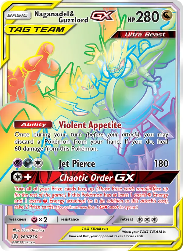 Naganadel & Guzzlord GX Pokémon card