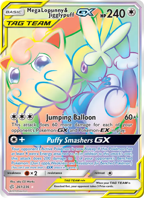 Mega Lopunny & Jigglypuff GX Pokémon card