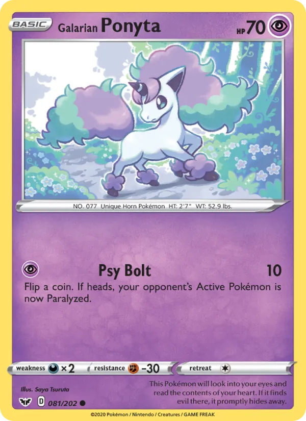Galarian Ponyta Pokémon card