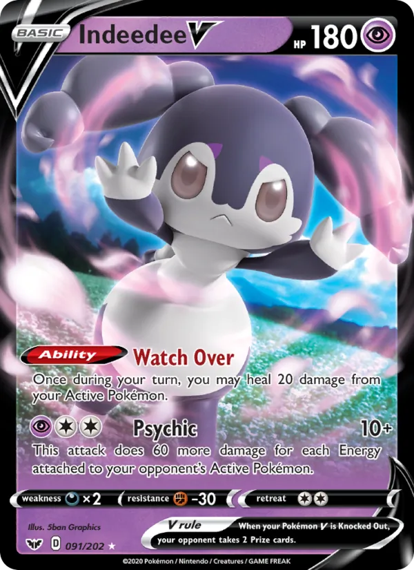 Indeedee V Pokémon card