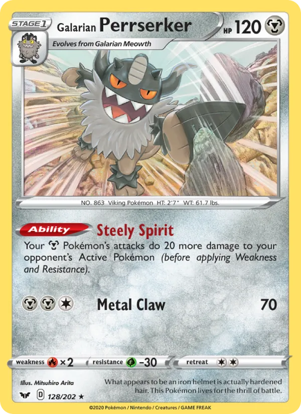 Galarian Perrserker Pokémon card