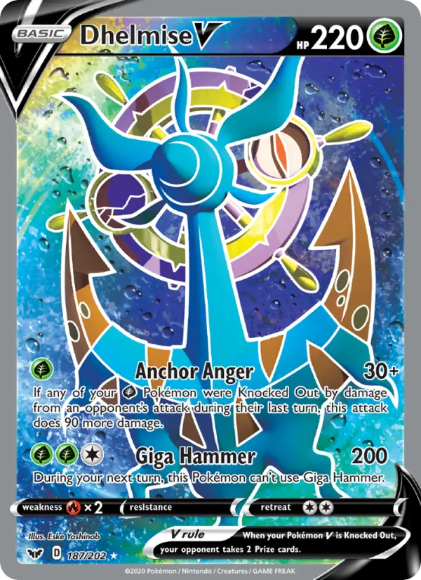 Dhelmise V Pokémon card