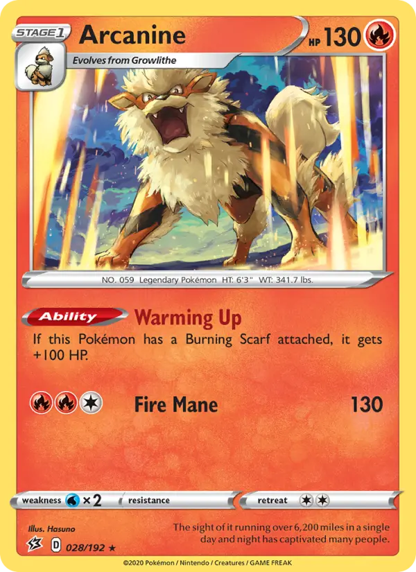 Arcanine Pokémon card