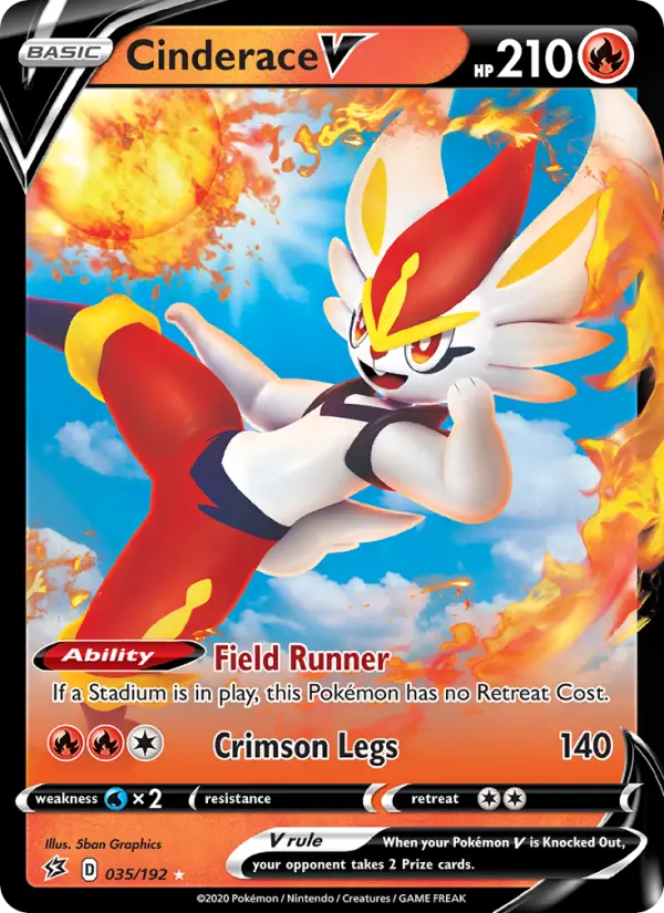 Cinderace V Pokémon card