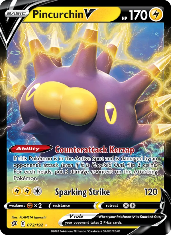 Pincurchin V Pokémon card