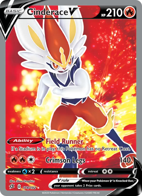 Cinderace V Pokémon card