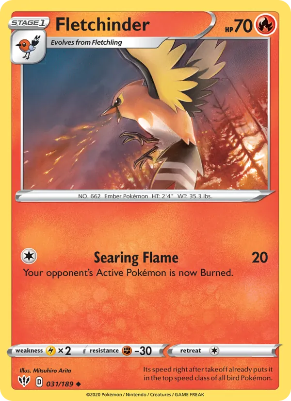 Fletchinder Pokémon card