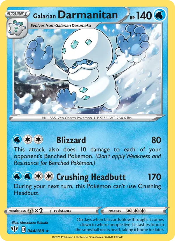 Galarian Darmanitan Pokémon card