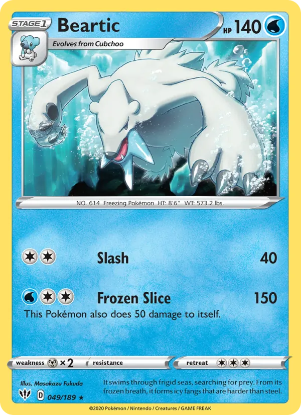 Beartic Pokémon card