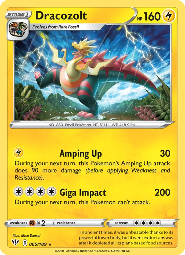 Dracozolt Pokémon card