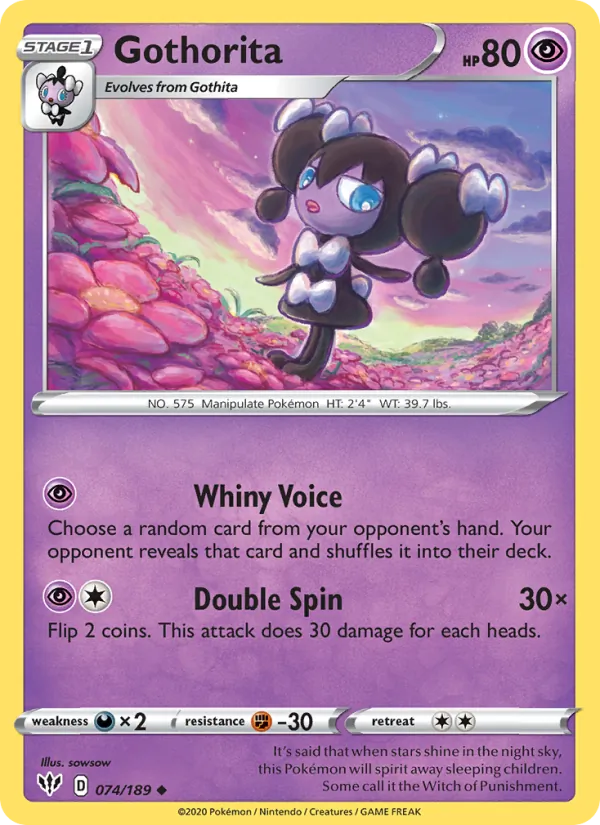 Gothorita Pokémon card