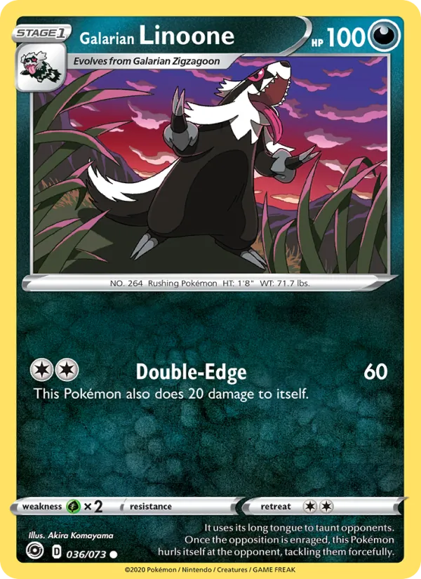 Galarian Linoone Pokémon card