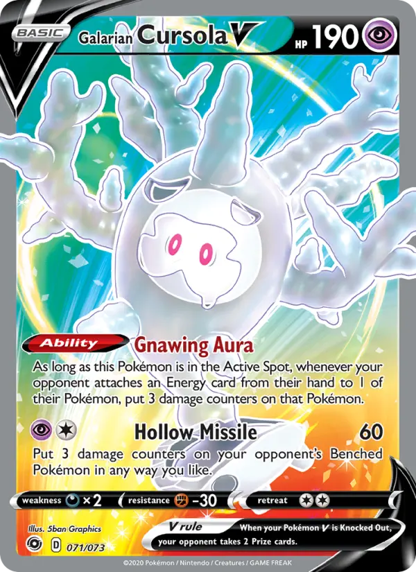 Galarian Cursola V Pokémon card
