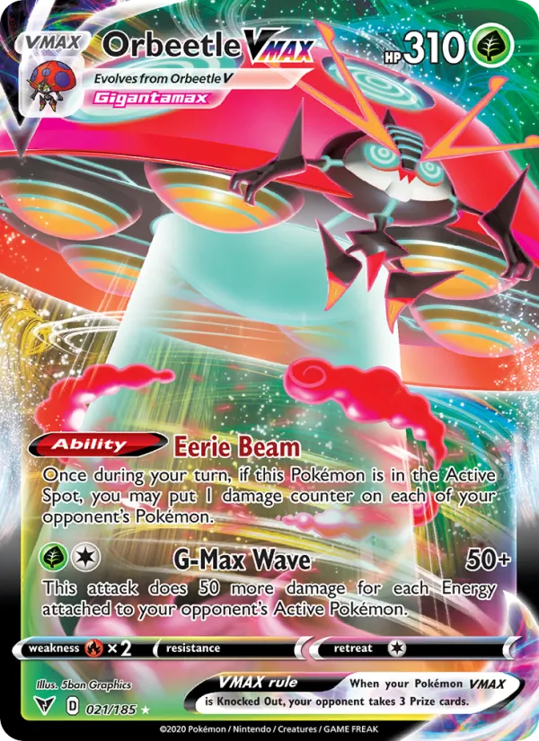 Orbeetle VMAX Pokémon card