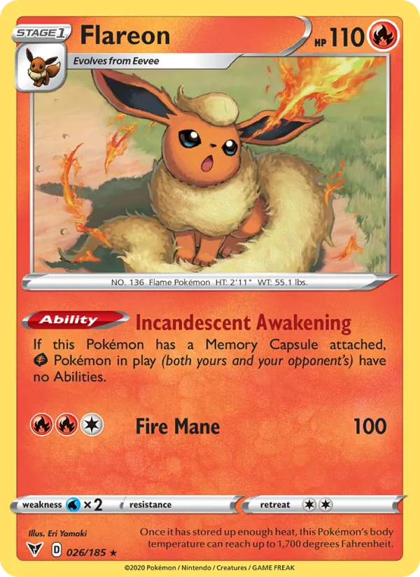 Flareon Pokémon card