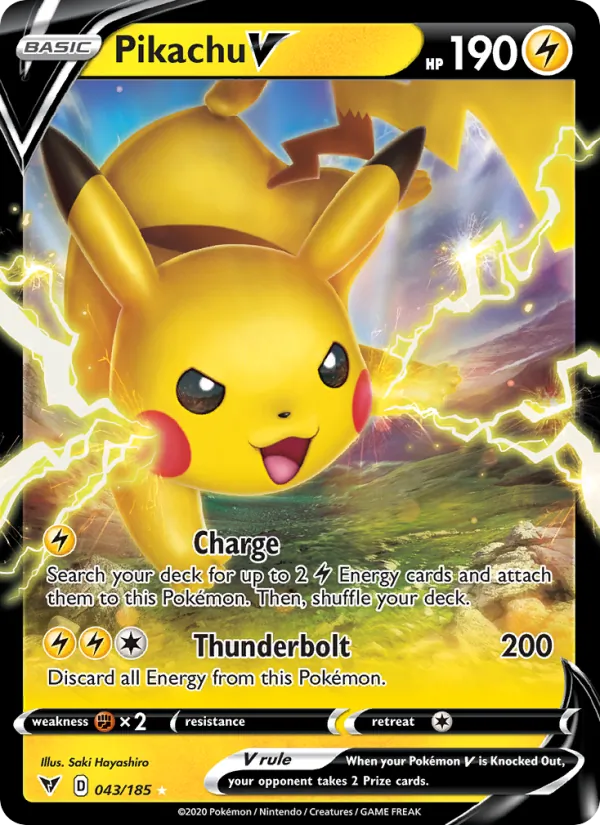Pikachu V Pokémon card