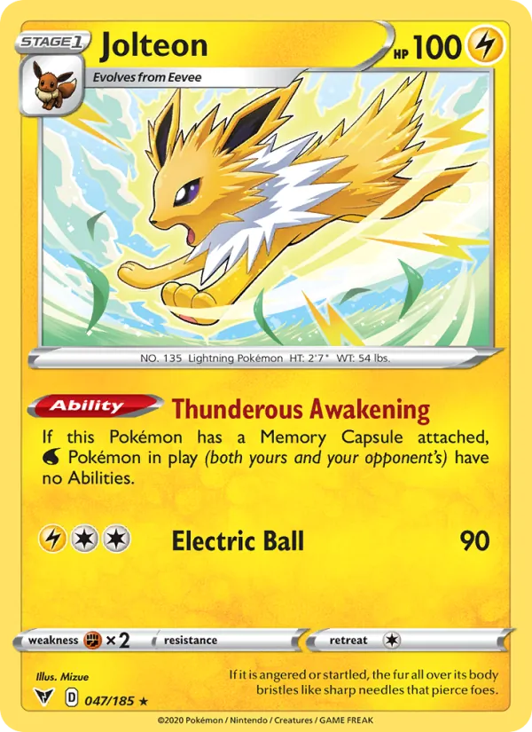 Jolteon Pokémon card