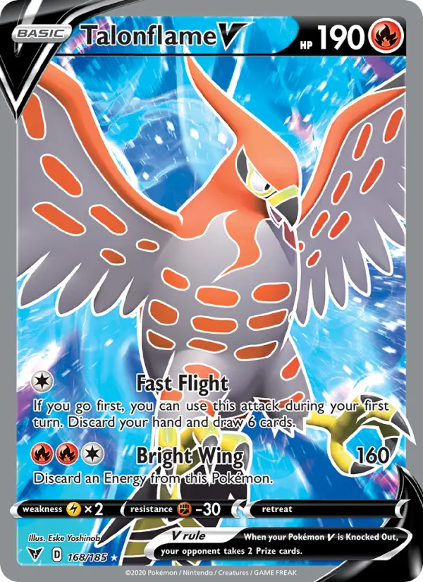 Talonflame V Pokémon card