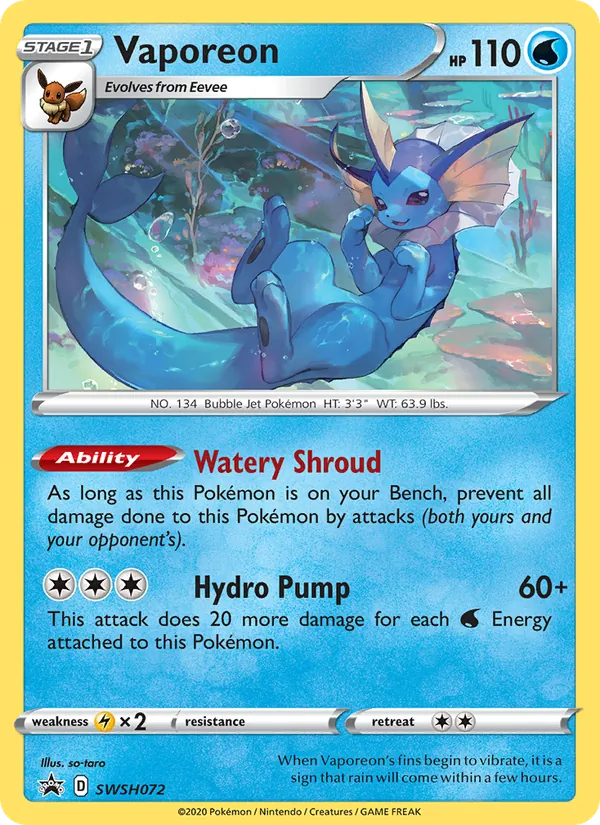 Vaporeon V card