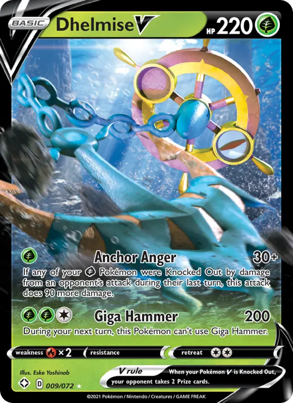 Dhelmise V Pokémon card