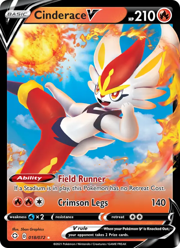 Cinderace V Pokémon card