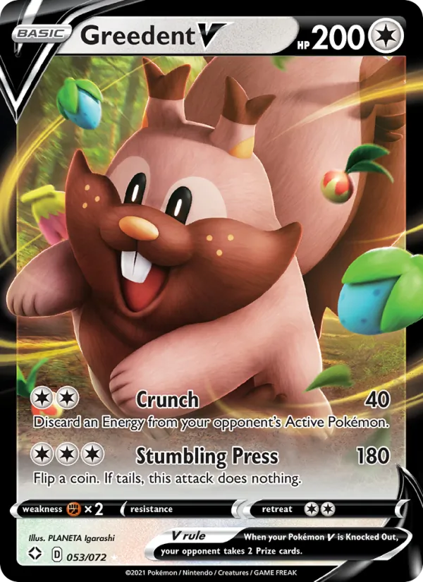 Greedent V Pokémon card
