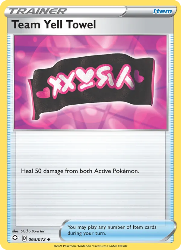 Team Yell Towel card