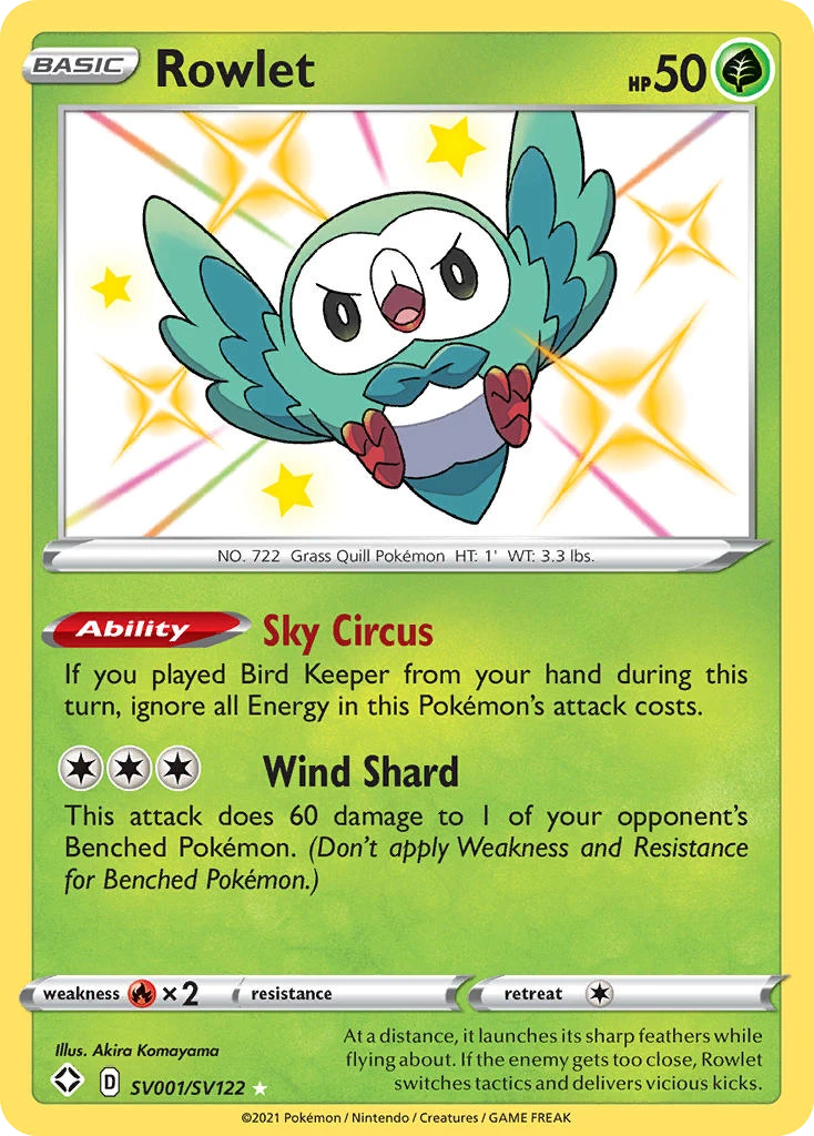 Rowlet Pokémon card
