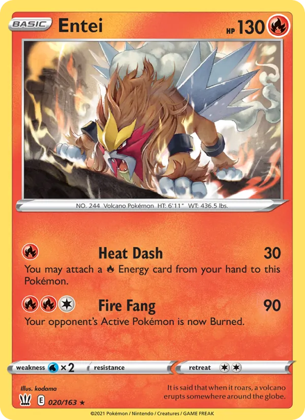 Entei Pokémon card
