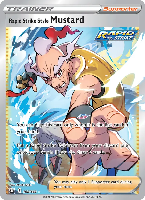 Rapid Strike Style Mustard Pokémon card