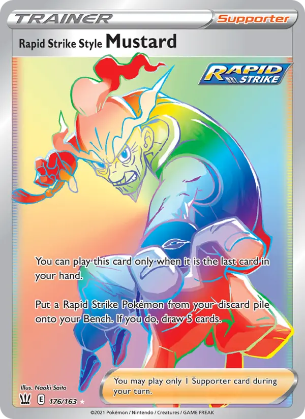 Rapid Strike Style Mustard Pokémon card