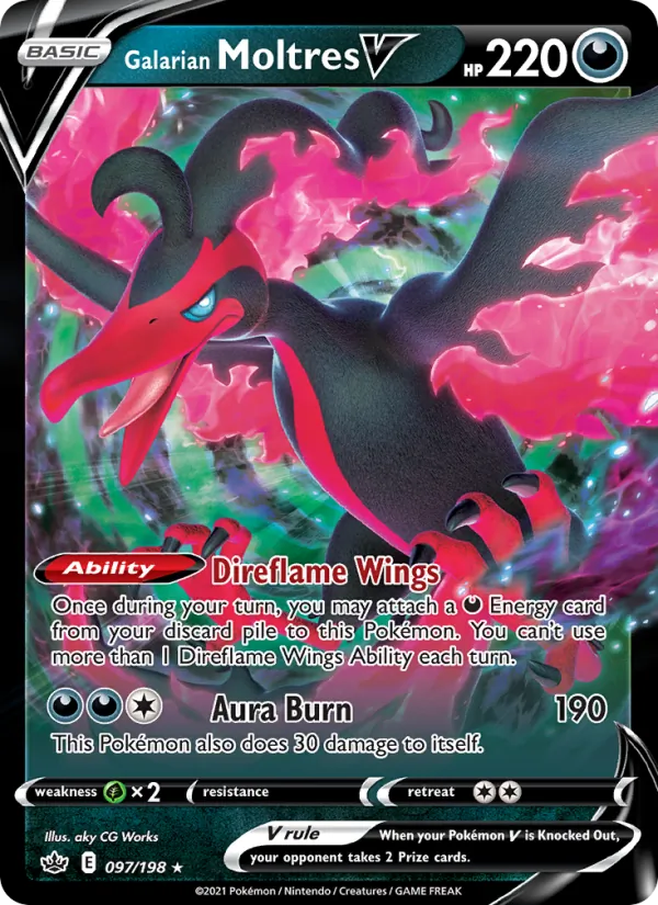 Galarian Moltres V Pokémon card