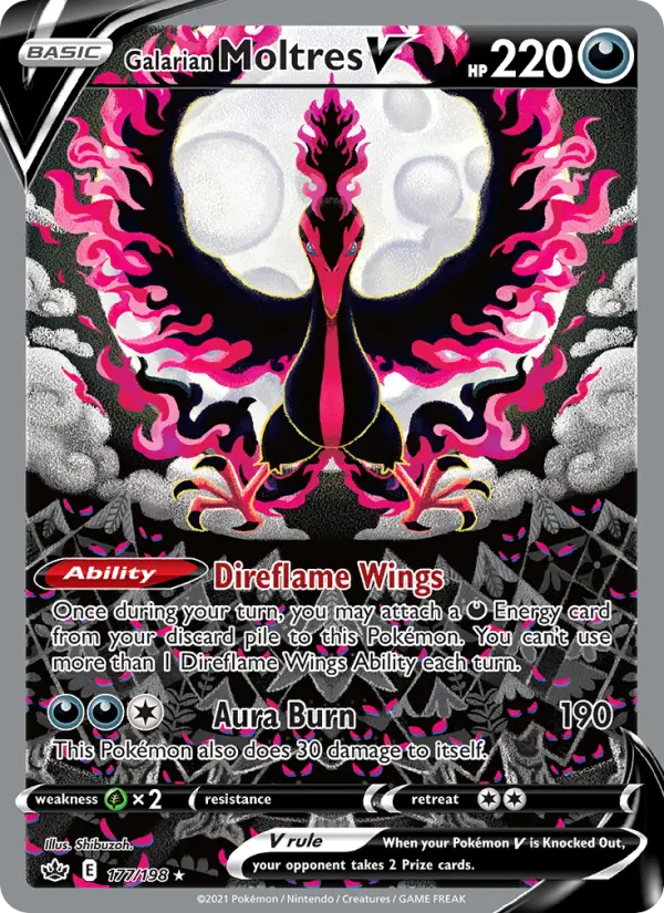 Galarian Moltres V Pokémon card