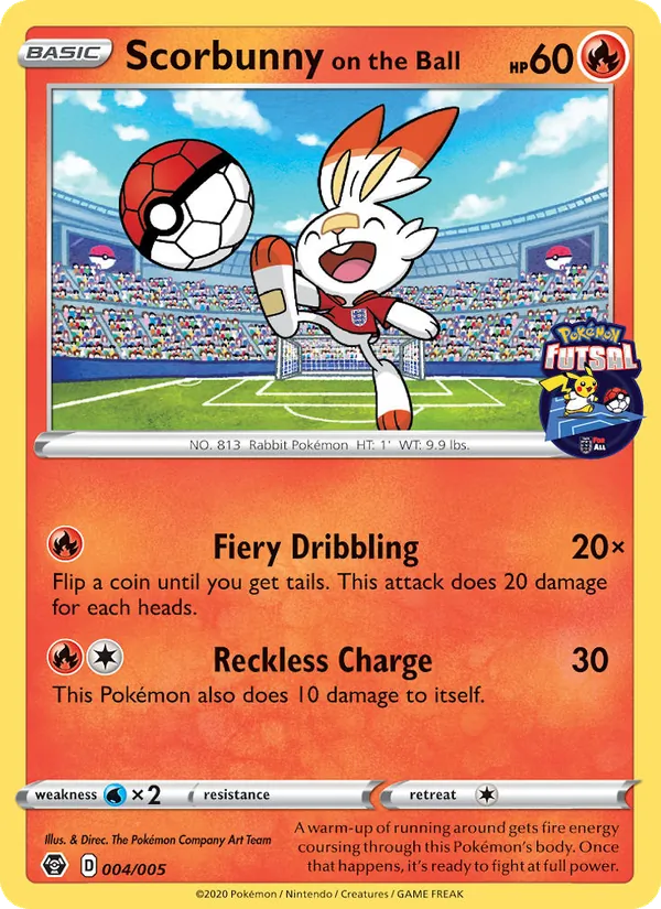 Scorbunny on the Ball Pokémon card