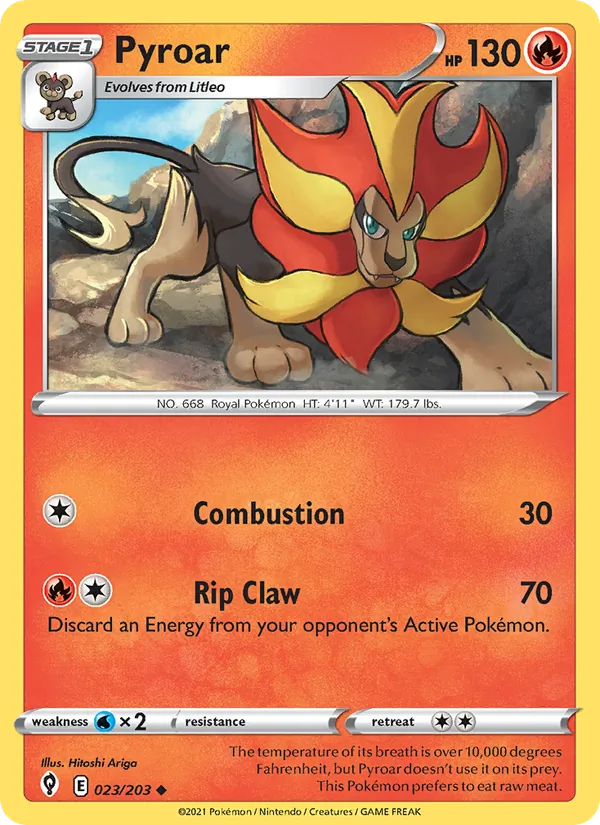 Pyroar Pokémon card
