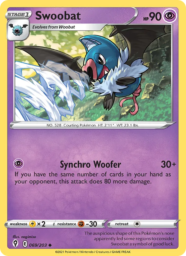 Swoobat Pokémon card
