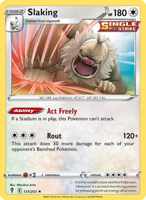 Slaking Pokémon card