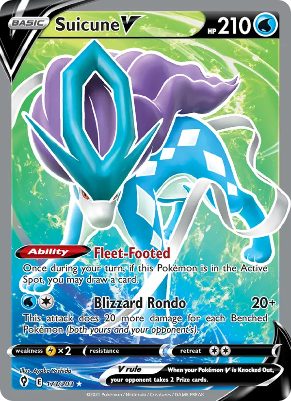Suicune V Pokémon card