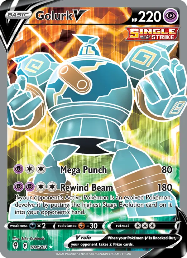 Golurk V Pokémon card