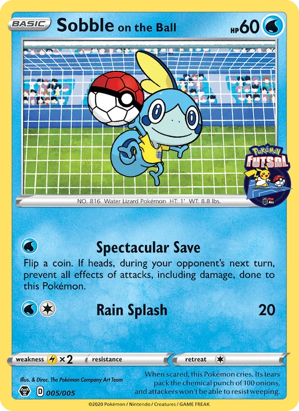Sobble on the Ball Pokémon card