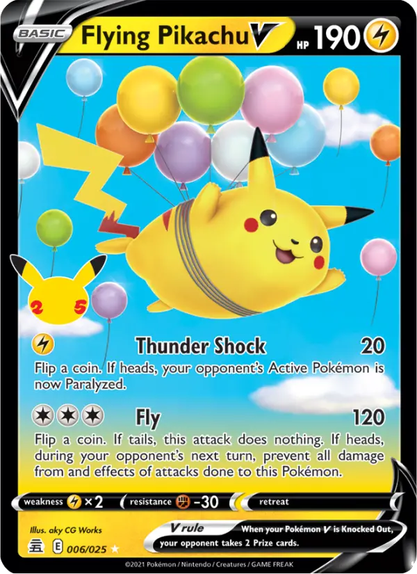 Flying Pikachu V Pokémon card