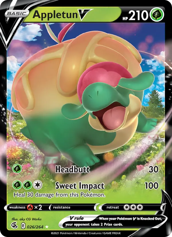 Appletun V Pokémon card