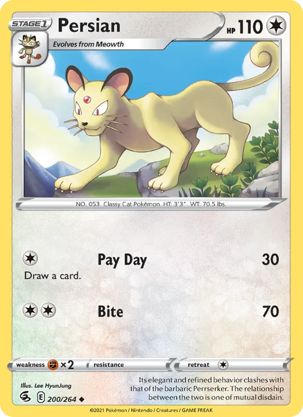 Persian Pokémon card