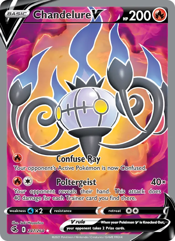 Chandelure V Pokémon card