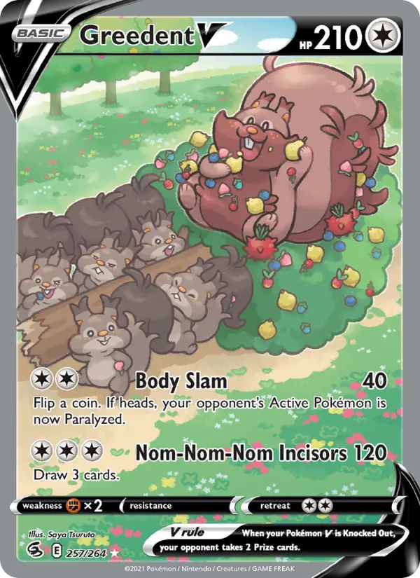 Greedent V Pokémon card