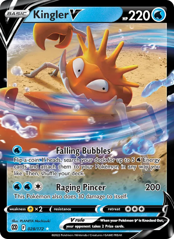 Kingler V Pokémon card