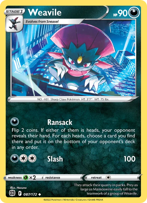 Weavile Pokémon card
