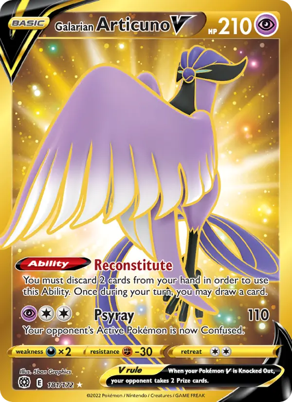 Galarian Articuno V Pokémon card